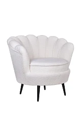 купить Низкое кресло ракушка Pearl цвет белый на черных ножках