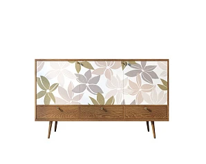 Комод "Berber" три дверки и три ящика 27 принт арт BB24/Print_27 в интерьере