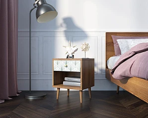 купить Тумбочка "Berber" с открытой полкой 38 принт арт BB33/Print_38, разноцветная