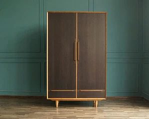 купить красивый Шкаф двустворчатый  "Bruni Black" с двумя ящиками арт BR27/2Black в интернет-магазине