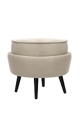 Пуф Pearl Adorn Taupe на черных ножках в интернет-магазине