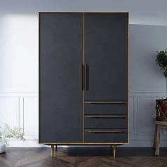 купить Шкаф в скандинавском стиле "Bruni Black" с ящиками арт BR27Black в интернет-магазине