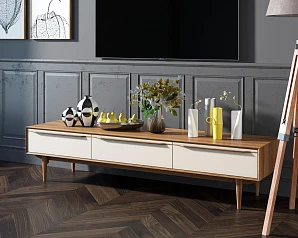 купить красивые Консоль под TV "Bruni white" с ящиками арт BR-21WH в интернет-магазине