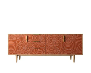 фото Комод "Line" удлиненный R25/red в интерьере