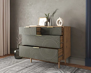 фото Комод с четыремя ящиками "Line" R22/browngrey в интерьере