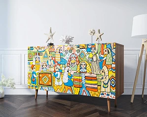 красивые Комод "Berber" с двумя дверками и ящиками принт 1 арт BB17/Print_01