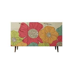 Комод "Berber" с двумя дверками и ящиками принт 5 арт BB17/Print_05 в интерьере