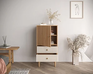 Высокая тумба Bubble Solid с двумя ящиками арт BBL11S, цвет - орех в интернет-магазине