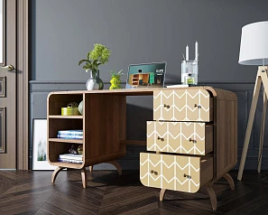 купить Рабочий стол в Скандинавском стиле "Ellipse print" принт 1 арт EL08/print_1 в интернет-магазине