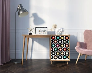 купить стильный Стол рабочий "Berber" принт 37 с одной тумбой арт BB31/Print_37