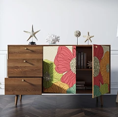 Комод "Berber" с двумя дверками и ящиками 5 принт арт BB05/Print_05 на заказ
