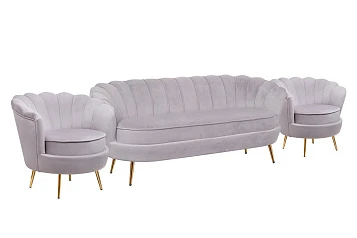 заказать Комплект кресел и дивана ракушка Pearl Triple Grey