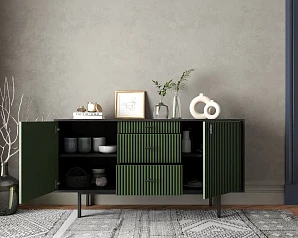 Комод две дверки и три ящика "Emerson" арт EM08/green/L на заказ