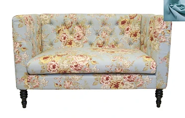 заказать стильные Прямой двухместный диван Rose голубой