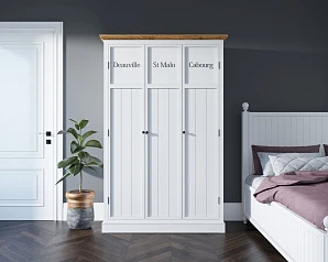 купить стильный Шкаф трехстворчатый для детской "Palermo" в стиле прованс арт PL1027-3 в интернет-магазине