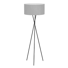 Торшер FONDACHELLI, 1x60W(E27), сталь, черный, текстиль, серый в интерьере