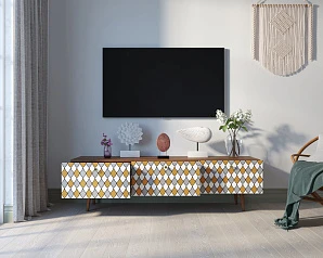 красивые Комод "Berber" с ящиками низкий под TV принт 22 арт BB19/Print_22 на заказ