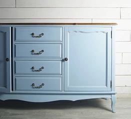 купить стильные Голубой комод Leontina с дверками и ящиками арт ST9351B в интернет-магазине