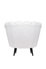 Низкое кресло ракушка Pearl цвет белый на черных ножках в интернет-магазине