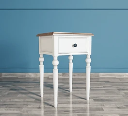 Тумбочка в стиле Прованс "Odri" с одним ящиками арт od2102 Белый