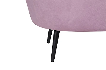 Дизайнерский двухместный диван Pearl Double Pink на черных ножках