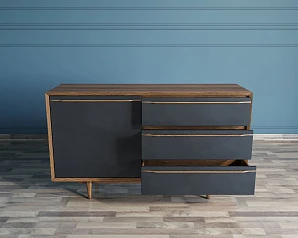 заказать Комод "Brun Blacki" с ящиками и дверкой арт BR-02Black