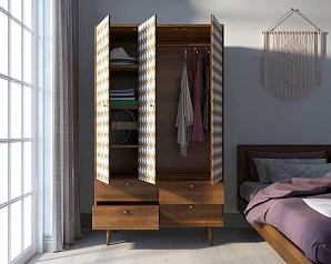 Шкаф трехстворчатый "Berber" принт 22 арт BB02/Print_22 в интернет-магазине