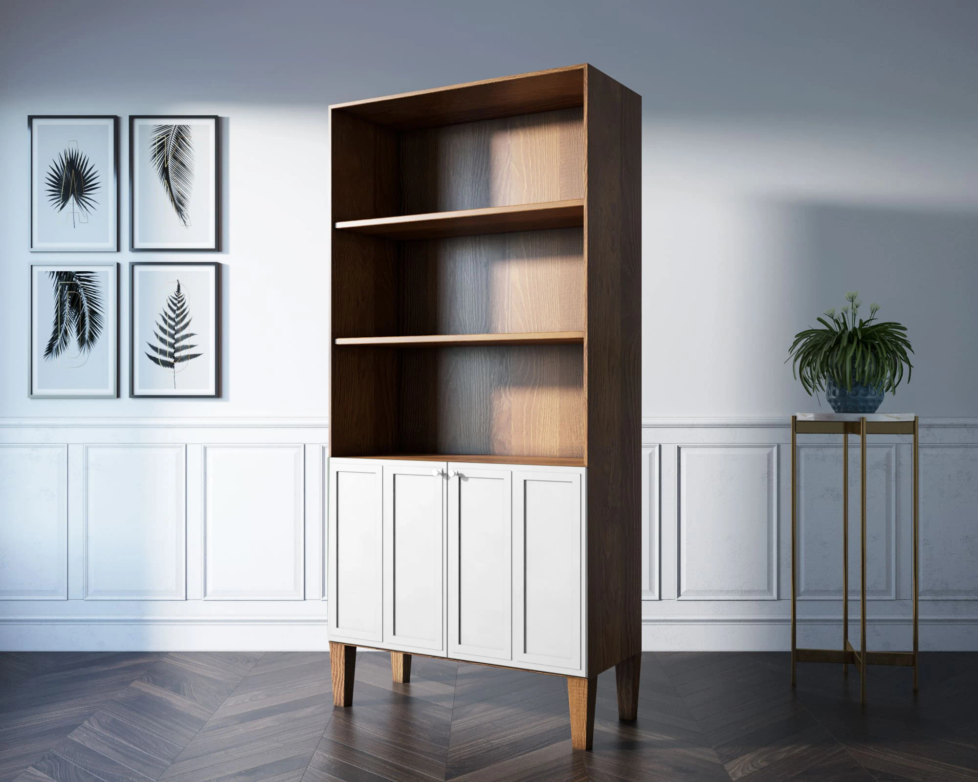 купить стильный Стеллаж двухстворчатый "Andersen" арт AN12/2WH