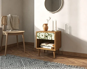 купить Тумбочка "Berber" с открытой полкой 53 принт арт BB33/Print_53, разноцветная