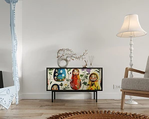 Комод с четырьмя ящиками "Emerson" Матрешки арт EM05/Art04 на заказ