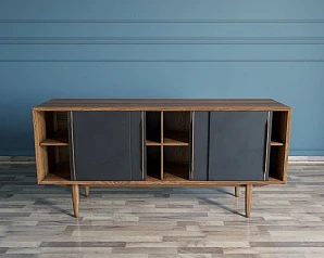 купить красивые Комод "Bruni Black" четыре дверки арт BR23Black