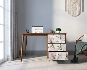 купить Стол рабочий "Berber" принт 31 с одной тумбой арт BB31/Print_31 в интернет-магазине