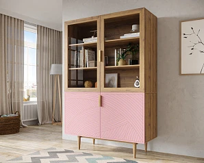 красивый Буфет с двумя дверками "Line" LN11/GR1/pink на заказ