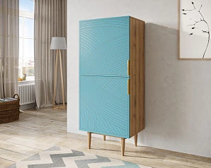 купить стильный Вертикальный комод с двумя дверками "Line" LN05/GR1/blue в интернет-магазине
