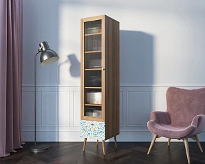 купить стильный Буфет "Berber" одностворчатый с ящиком принт 46 арт BB48/Print_46