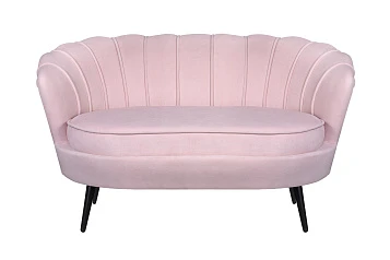 Диван ракушка Pearl Double Pink на черных ножках в интернет-магазине