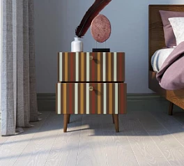 Тумбочка "Berber" с двумя ящиками 20 принт арт BB03/Print_20, разноцветная на заказ