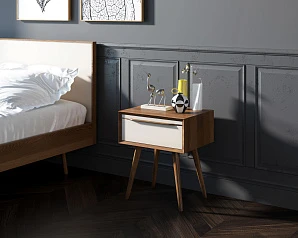 купить стильные Тумба для прихожей в Скандинавском стиле "Bruni white" с ящиком в интернет-магазине