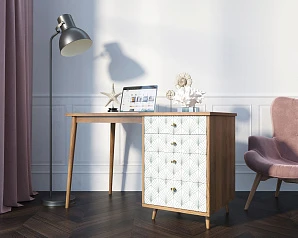 купить стильный Стол рабочий "Berber" принт 38 с одной тумбой арт BB31/Print_38