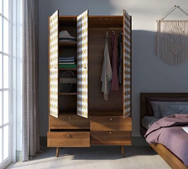 Шкаф трехстворчатый "Berber" принт 22 арт BB02/Print_22 в интернет-магазине