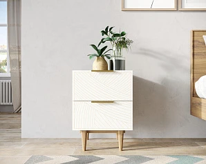 фото Тумбочка с двумя ящиками "Line" LN07/GR1/beige в интерьере