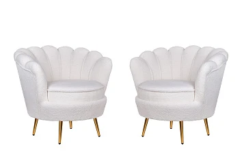 Комплект кресел ракушка Pearl White Boucle в интернет-магазине
