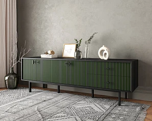 купить красивый Комод с четырьмя дверками и двумя ящиками "Emerson" арт EM04/green/L в интернет-магазине