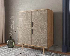 купить Большой комод с четырьмя дверками "Line" R19/beige