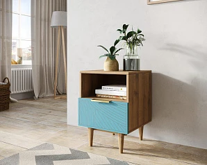 купить красивые Тумбочка с нижним ящиком "Line" LN09/GR1/blue в интернет-магазине