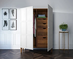 Шкаф "Андерсен (Andersen)" широкий двухстворчатый арт AN27WH