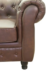 Прямой трехместный диван Chesterfield Brown 3S цвет коричневый