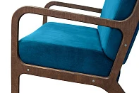 купить Низкое кресло с деревянными подлокотниками Mody Marine цвет синий в интернет-магазине