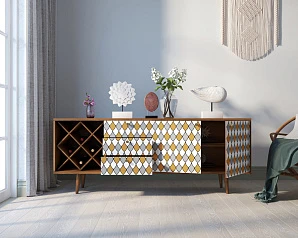 фото Комод "Berber" удлиненный с бутылочницей 22 принт арт BB15/Print_22