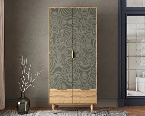 заказать Шкаф двухстворчатый  с ящиками "Line" R26/browngrey